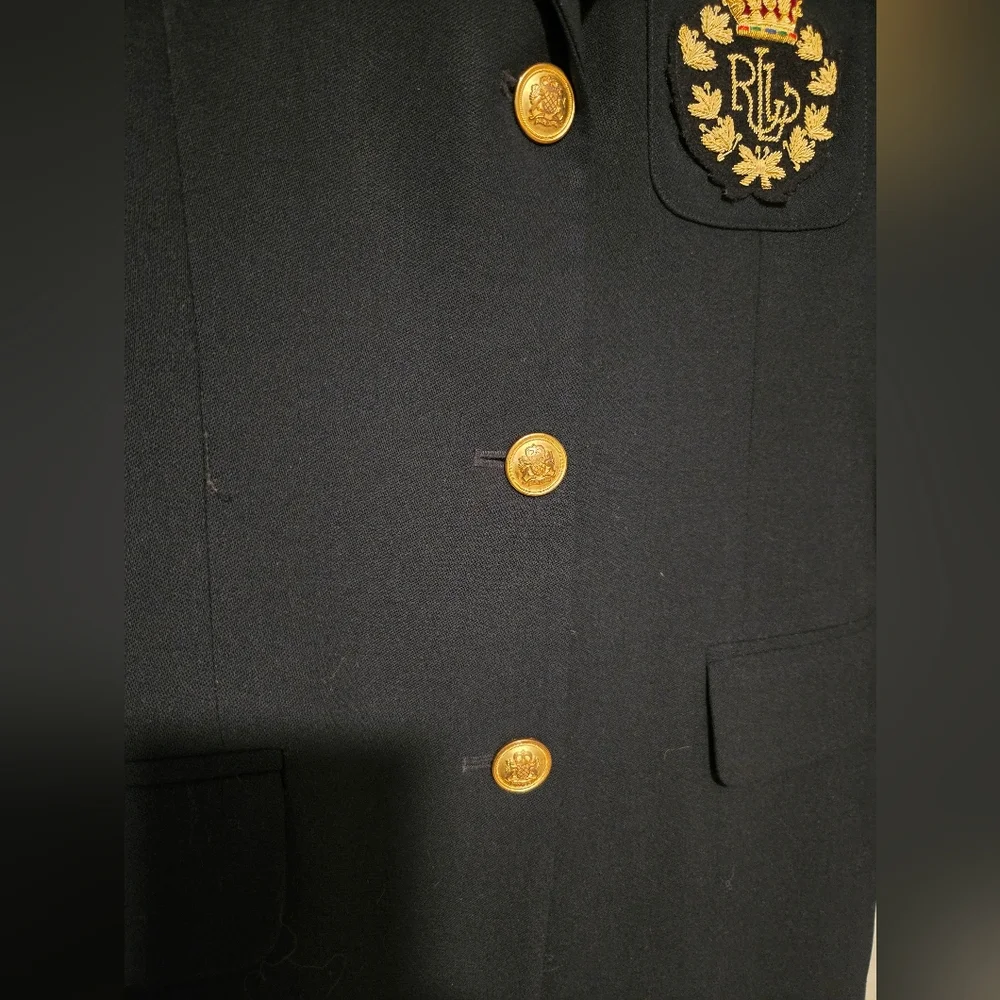 Lauren Ralph Lauren Black Women's Wool Crest Blazer - Picture 5 of 7